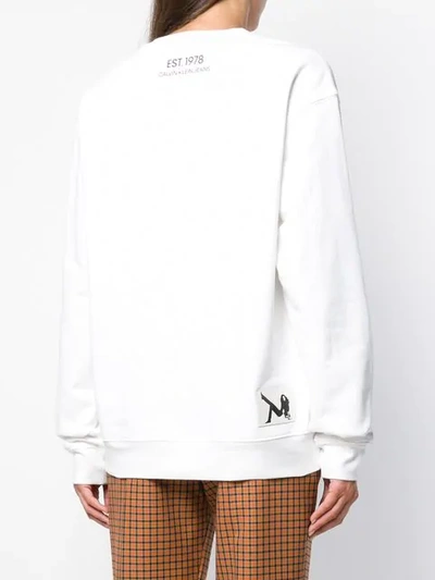 Shop Calvin Klein Jeans Est.1978 Logo Print Sweatshirt In White