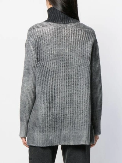 Shop Avant Toi Ribbed Stitch Pullover In Grey