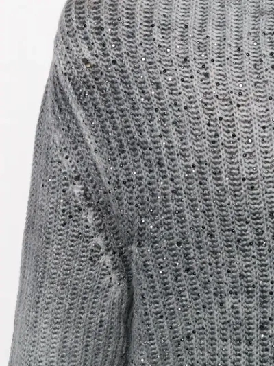Shop Avant Toi Ribbed Stitch Pullover In Grey