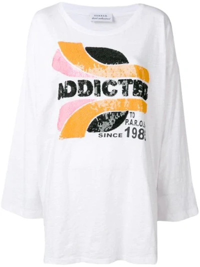 Shop P.a.r.o.s.h Addicted T-shirt In White