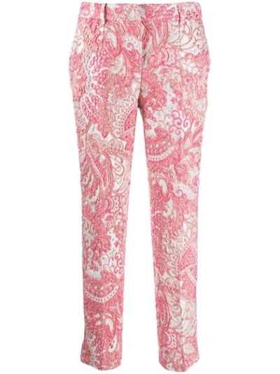 Shop Dolce & Gabbana Jacquard Printed Trousers In Pink