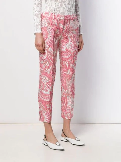 Shop Dolce & Gabbana Jacquard Printed Trousers In Pink