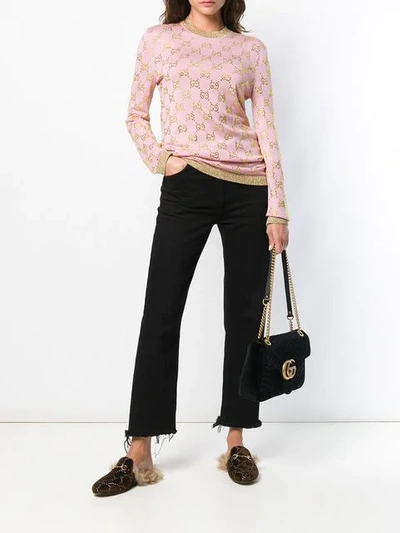 Shop Gucci Verzierter Pullover In Pink