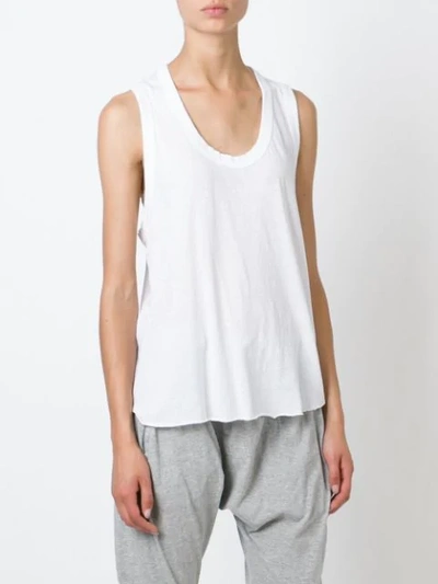 Shop Bassike Scoop Neck Tank Top In White