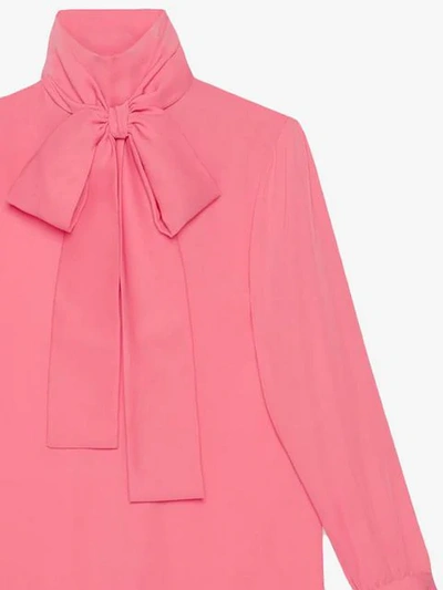 Shop Gucci Silk Satin Shirt In 5601 Rosa