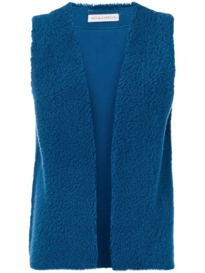 Shop Inès & Maréchal Shearling Waistcoat In Blue