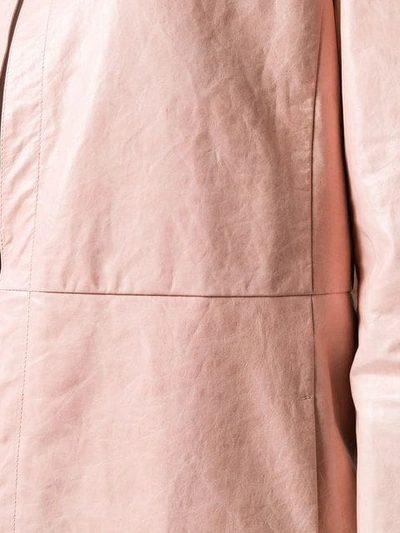 Shop Drome Leather Overcoat In Pink