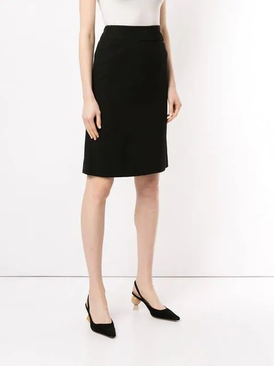 Pre-owned Chanel Knee-length Pencil Skirt In Black
