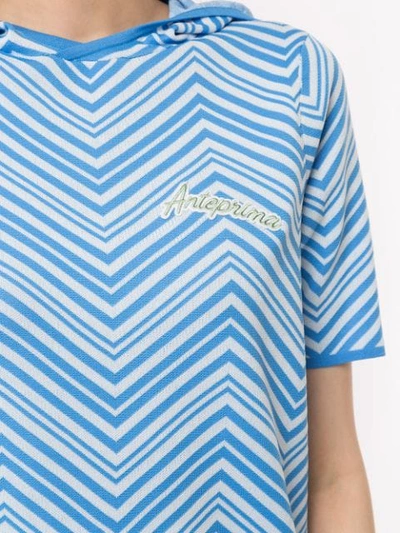 Shop Anteprima Short-sleeved Hoodie In Blue