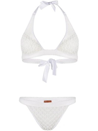 Shop Missoni Mare Lace Embroidered Swimsuit - White