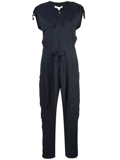 Shop Jonathan Simkhai Sleeveless Zipped Jumpsuit - Blue