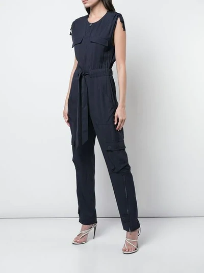 Shop Jonathan Simkhai Sleeveless Zipped Jumpsuit - Blue