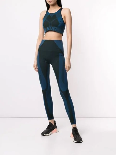 Shop Lndr Logo Print Compression Cropped Top In Blue