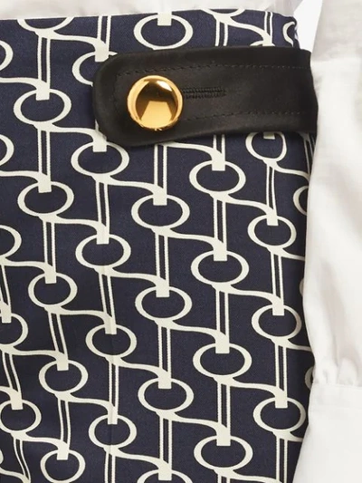 Shop Prada Key Motif Wool Trousers - Blue