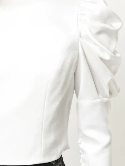 Shop Alice And Olivia Puffed Shoulder Blouse In White