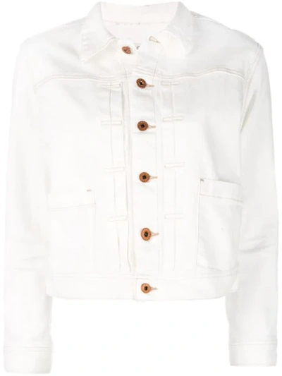 Shop Ag Eliette Denim Jacket In White