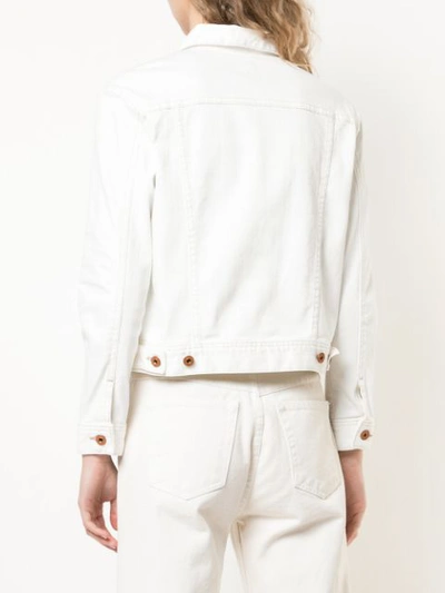 Shop Ag Eliette Denim Jacket In White