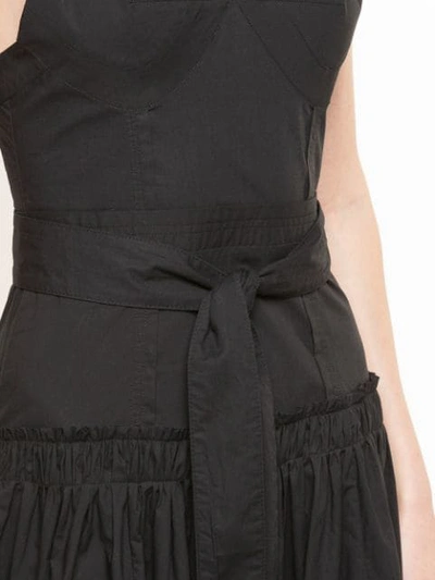 Shop Proenza Schouler Sleeveless Tiered Cotton Poplin Dress In Black