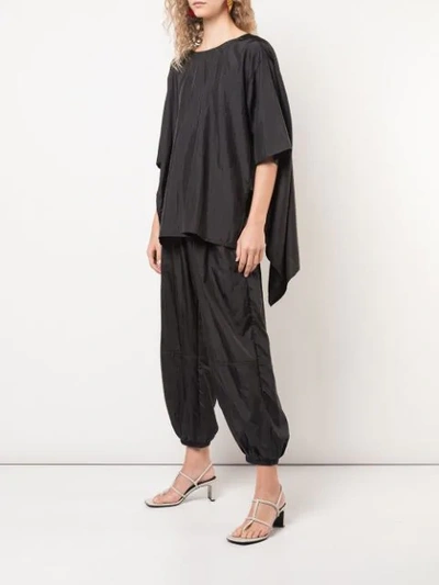Shop The Celect Oversized Asymmetric T-shirt In Black