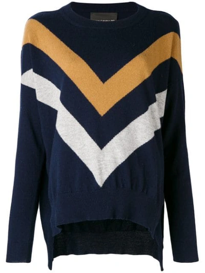 Shop Erika Cavallini Striped Print Sweater In Blue
