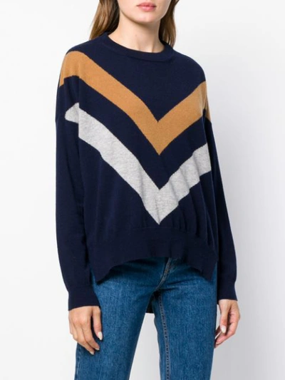 Shop Erika Cavallini Striped Print Sweater In Blue