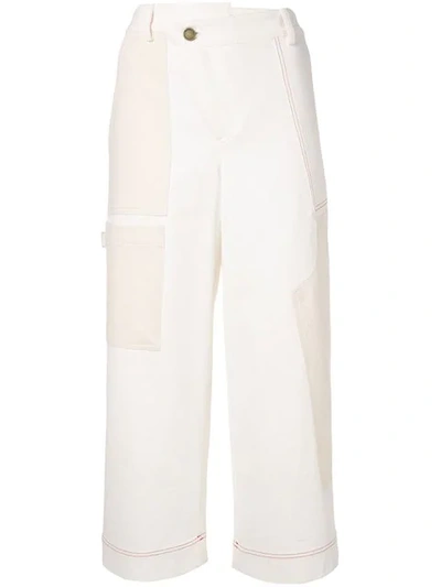 Shop Monse Wide-leg Cargo Trousers In White