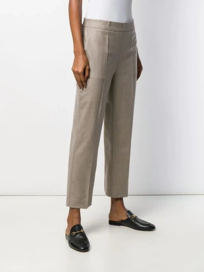 Shop Erika Cavallini Casha Cropped Trousers In Neutrals