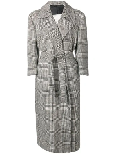 Shop Giuliva Heritage Collection Checked Belted Coat - White