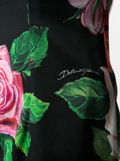 Shop Dolce & Gabbana Floral Print Blouse In Black