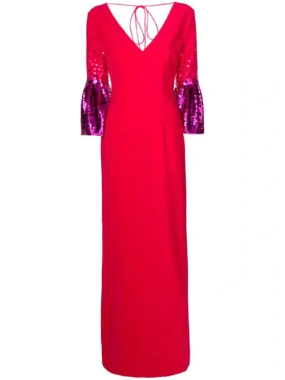 Shop Sachin & Babi Contrast Sleeve Gown - Red