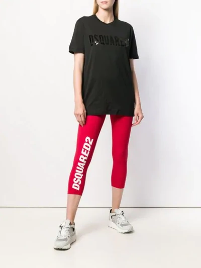 Shop Dsquared2 Logo Print T-shirt In Black