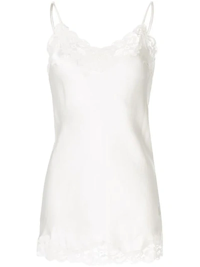 Shop Gold Hawk Lace Trim Camisole Vest In White