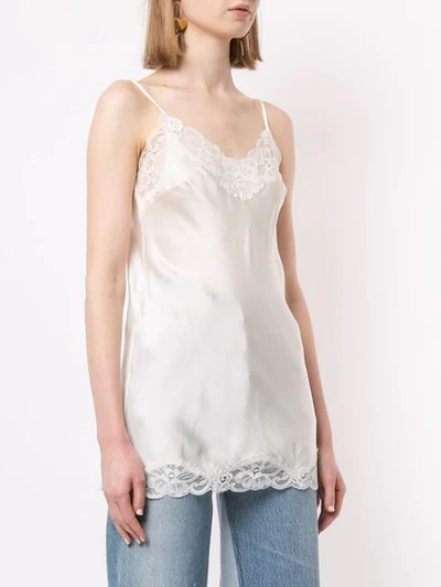 Shop Gold Hawk Lace Trim Camisole Vest In White