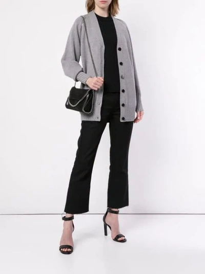 Shop Alexander Wang Splittable Zip Shoulder Cardigan In Grey