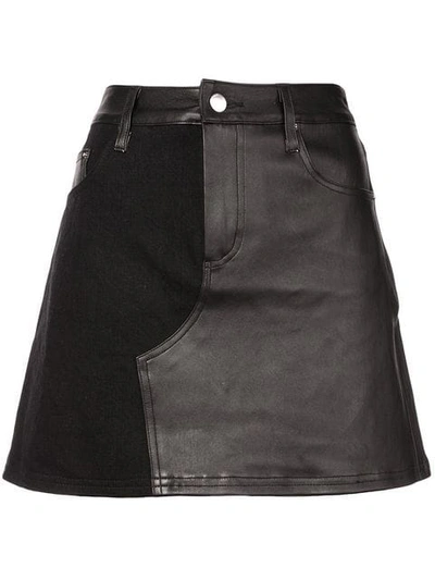 Shop Amiri Contrast Mini Skirt In Black