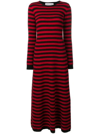 Shop Sonia Rykiel Zigzag Pattern Dress In Red
