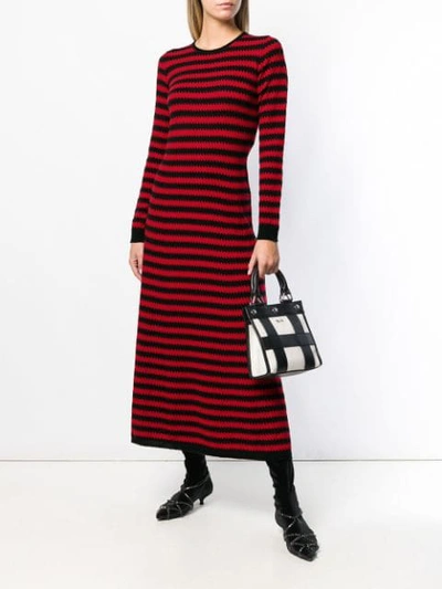 Shop Sonia Rykiel Zigzag Pattern Dress In Red