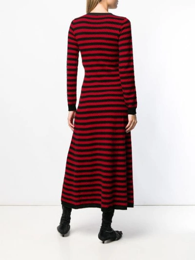 Shop Sonia Rykiel Zigzag Pattern Dress In Red