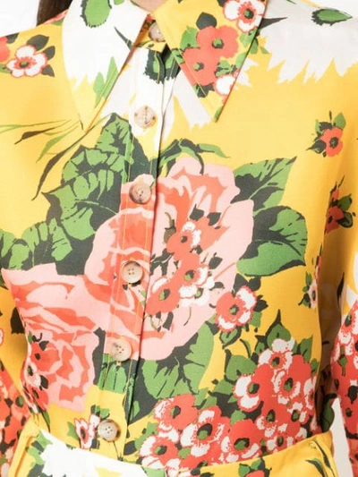 Shop Carolina Herrera Floral Print Shirt In Yellow