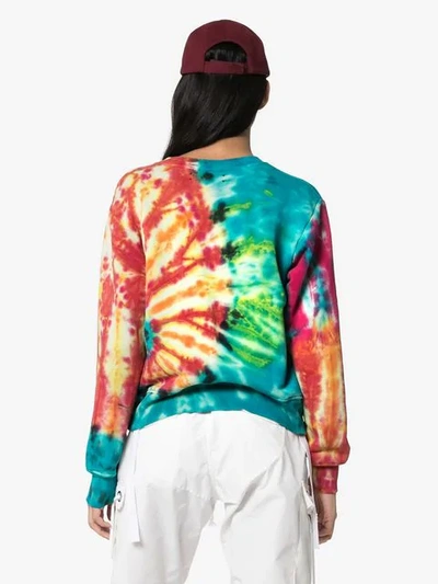 Shop Amiri Tie-dye Crew-neck Sweatshirt In Green