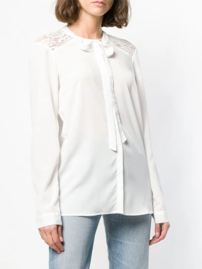 Shop Liu •jo Liu Jo Lace Panel Blouse - White