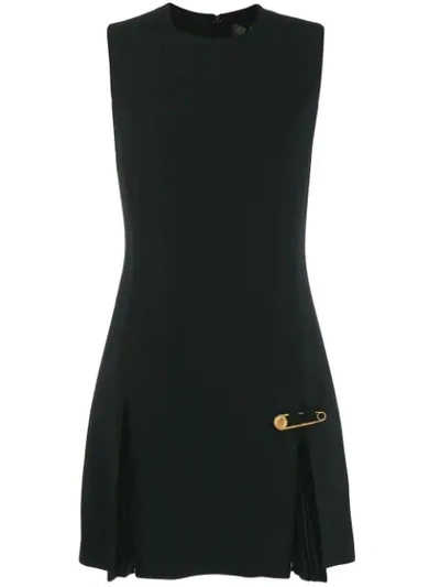 Shop Versace Sleeveless Safety Pin Dress In Black