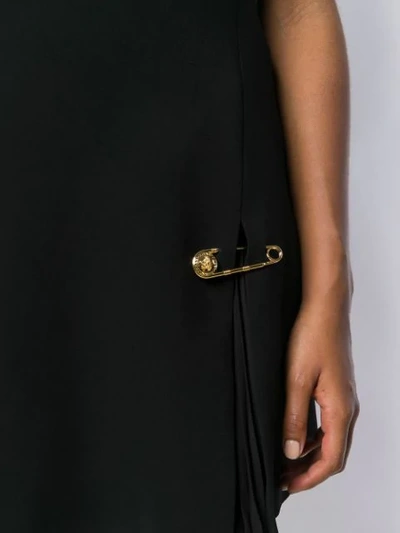 Shop Versace Sleeveless Safety Pin Dress In Black