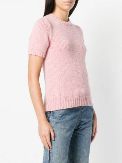 Shop Dsquared2 Short-sleeve Fitted Sweater - Farfetch In Pink
