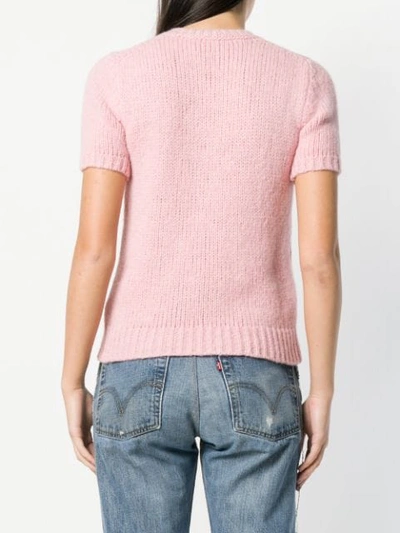 Shop Dsquared2 Short-sleeve Fitted Sweater - Farfetch In Pink