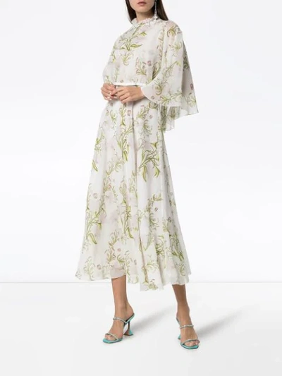 Shop Giambattista Valli Floral Print Midi Dress - Multicolour