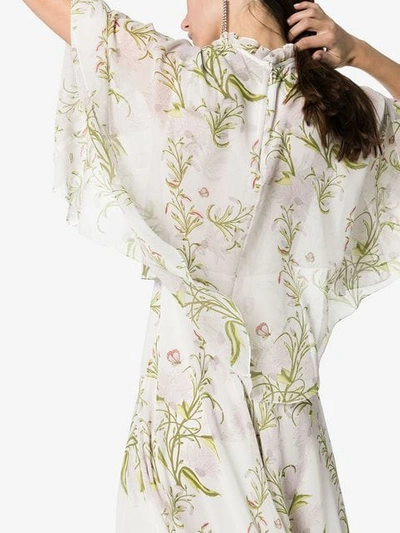 Shop Giambattista Valli Floral Print Midi Dress - Multicolour