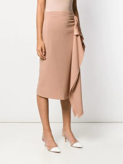 Shop Rochas Draped Skirt In Neutrals