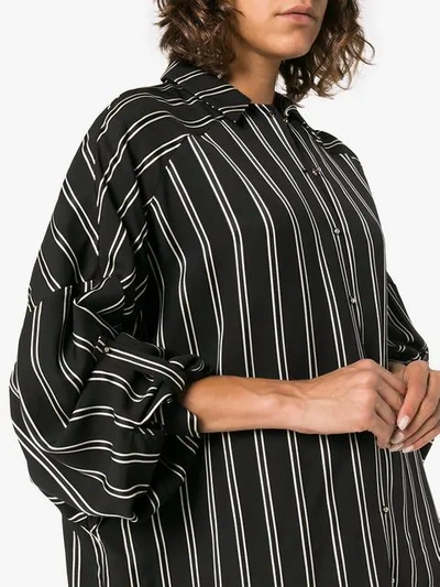 Shop Esteban Cortazar Oversized Striped Shirt In Black