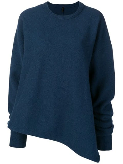 Shop Ben Taverniti Unravel Project Asymmetric Knitted Jumper In Blue